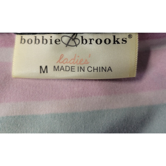 Bobbie Brooks Maxi Dress Womens Medium Striped Soft Pink Blue Sleeveless New - Picture 3 of 11